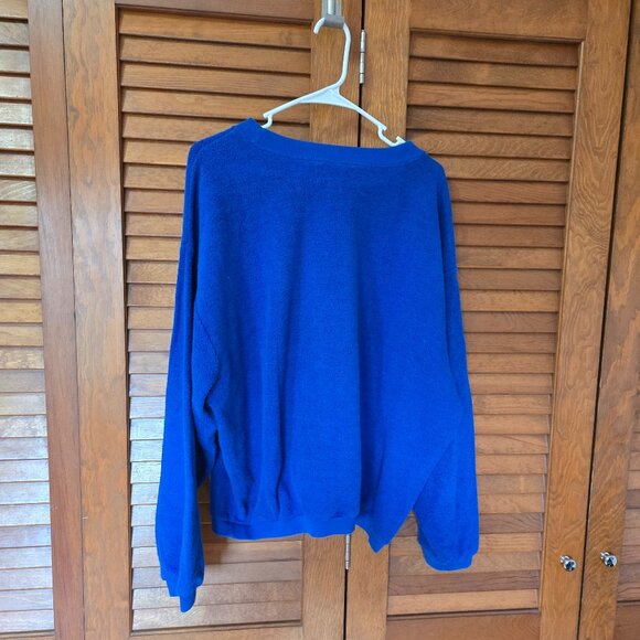 Express Athlétique Women's Medium Royal Blue Crewneck Sweatshirt Boxy - Picture 2 of 5